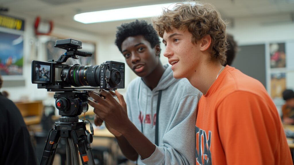 High School Students Filming